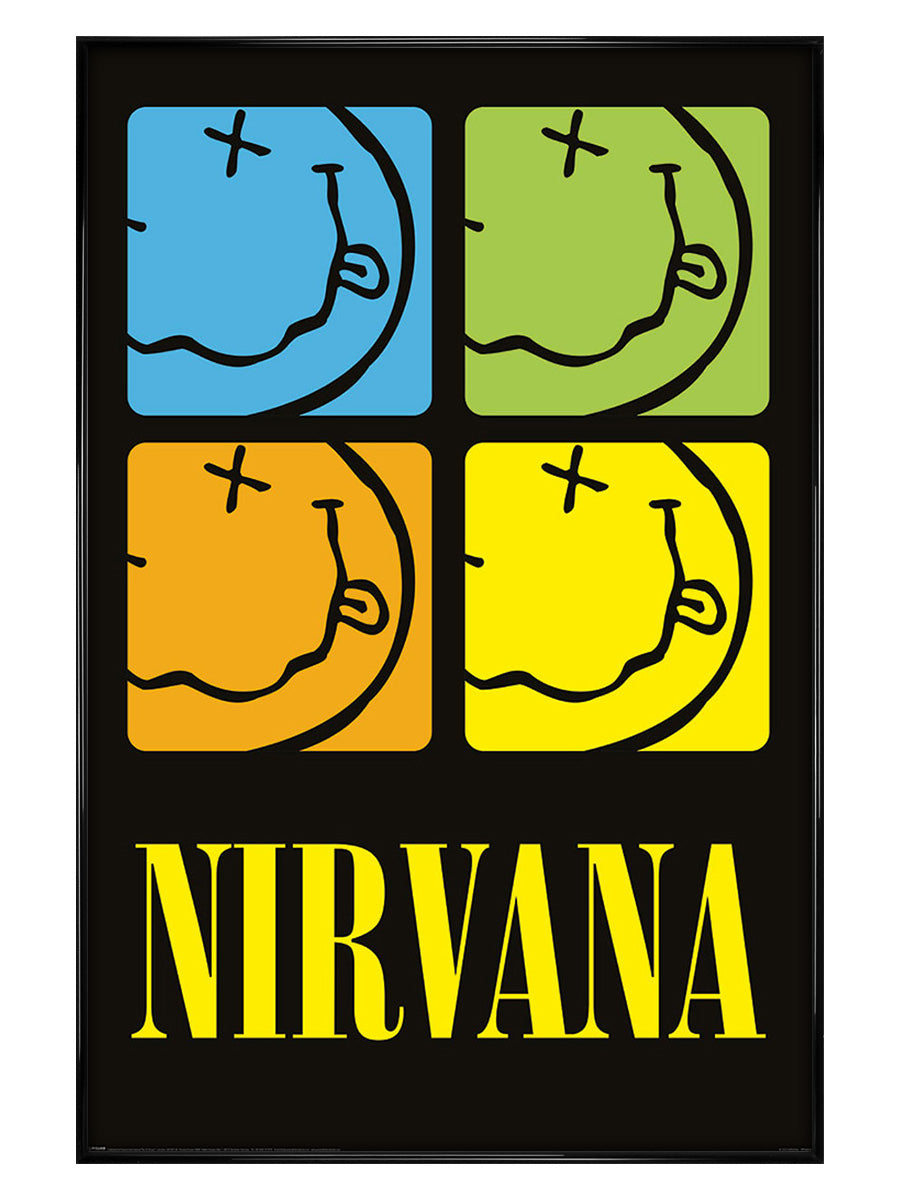 Nirvana Happy Face Squares Maxi Poster