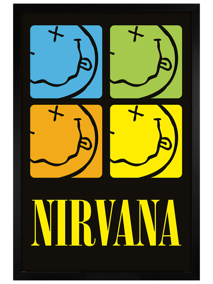 Nirvana Happy Face Squares Maxi Poster