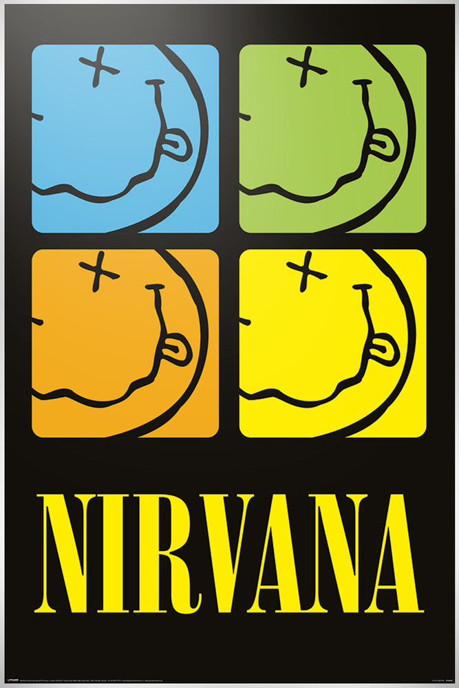 Nirvana Happy Face Squares Maxi Poster