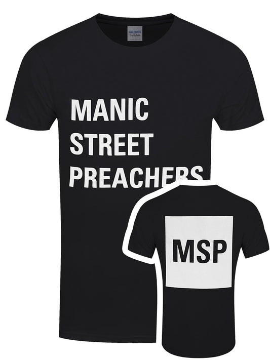 Manic Street Preachers Block Logo Men's Black T-Shirt