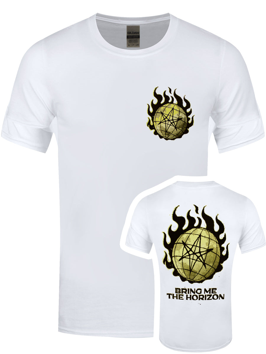 Bring Me The Horizon Globe Men's White T-Shirt