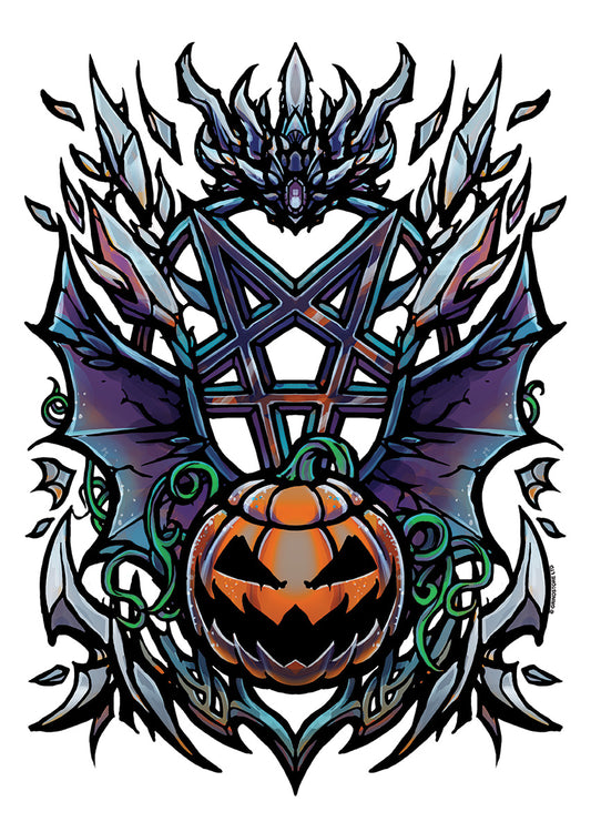 Pentagram Pumpkin Mini Poster