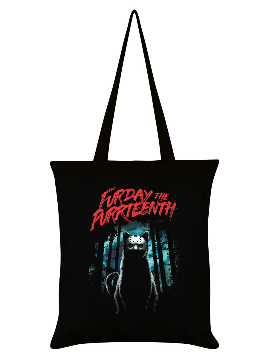 Horror Cats Furday The Purrteenth Black Tote Bag