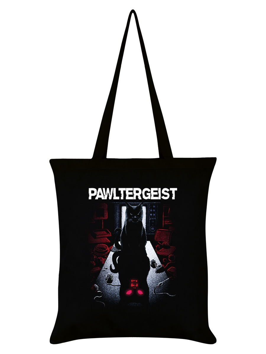 Horror Cats Pawltergeist Black Tote Bag