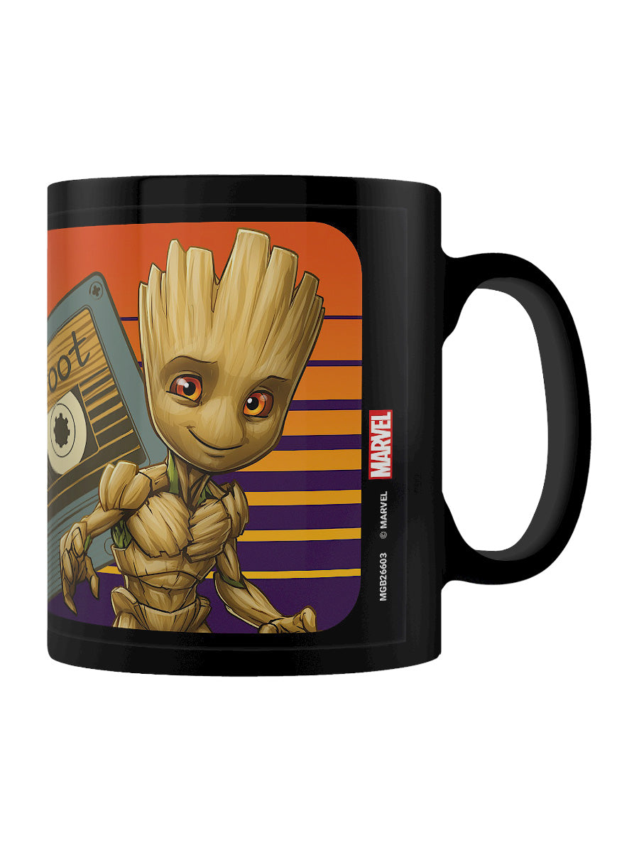 Guardians of the Galaxy Groot Sunset Black Coffee Mug