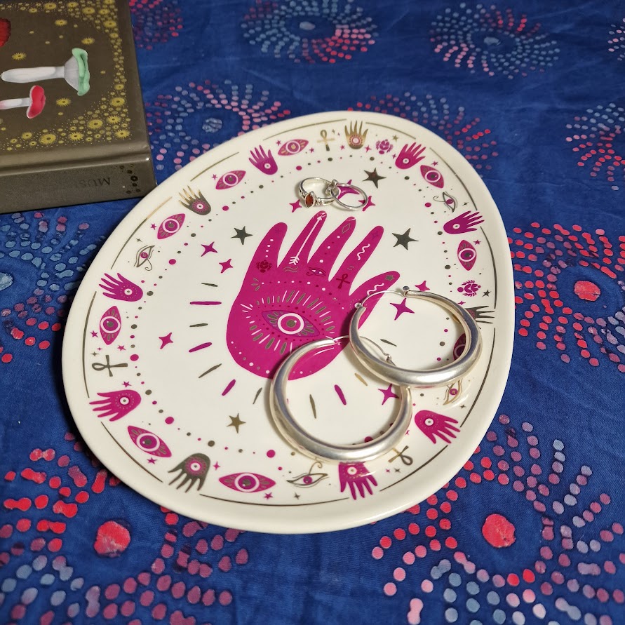 Temerity Jones Pink Hamsa Hand Trinket Tray