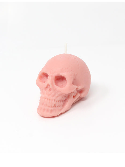 The Blackened Teeth Small Skull Candle Peach
