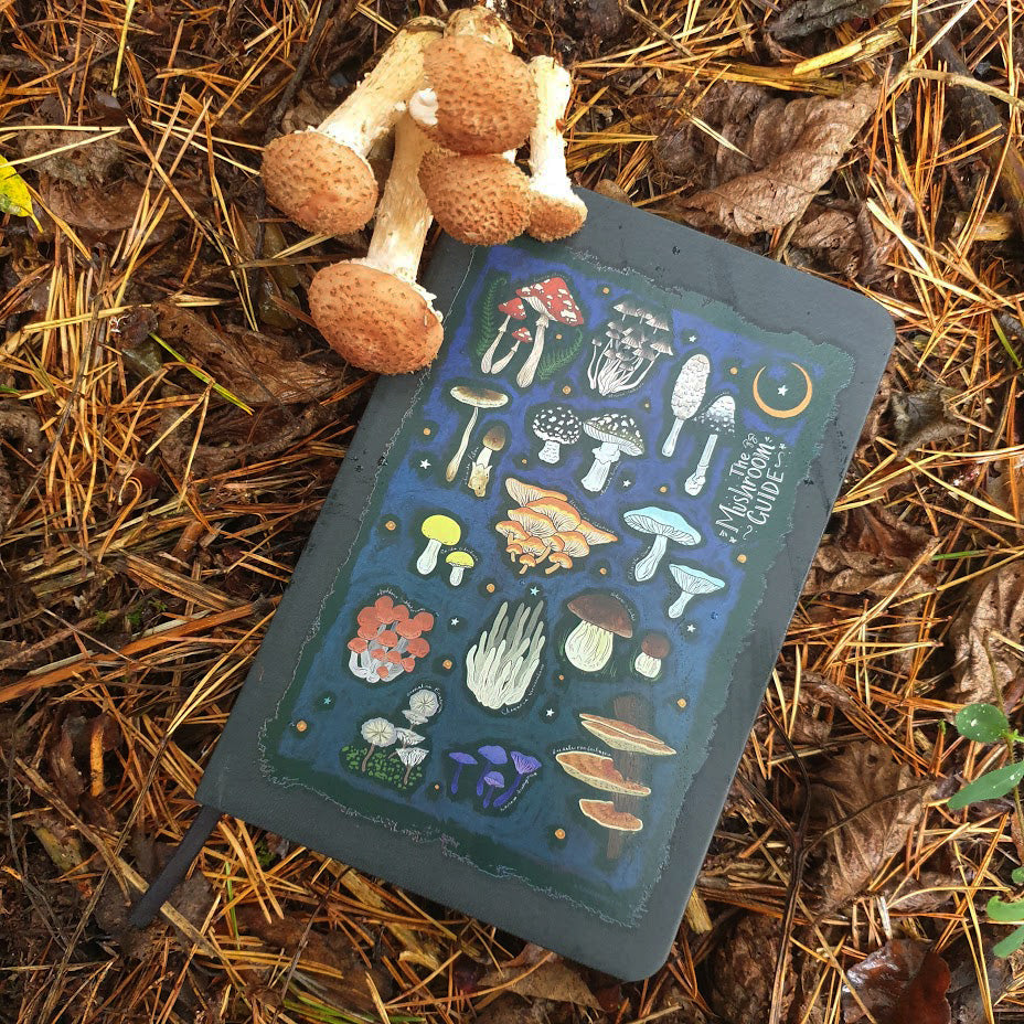 The Mushroom Guide Black A5 Hard Cover Notebook