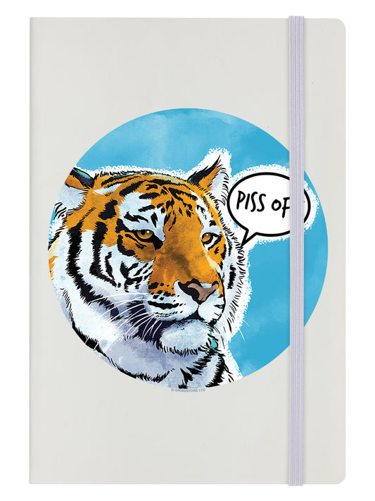 Cute But Abusive Piss Off Cream A5 Hard Cover Notebook