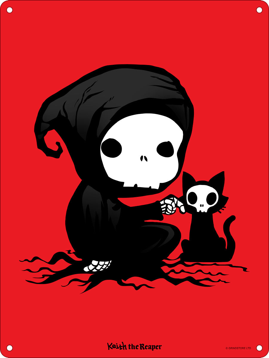 Keith the Reaper Cat Mini Tin Sign