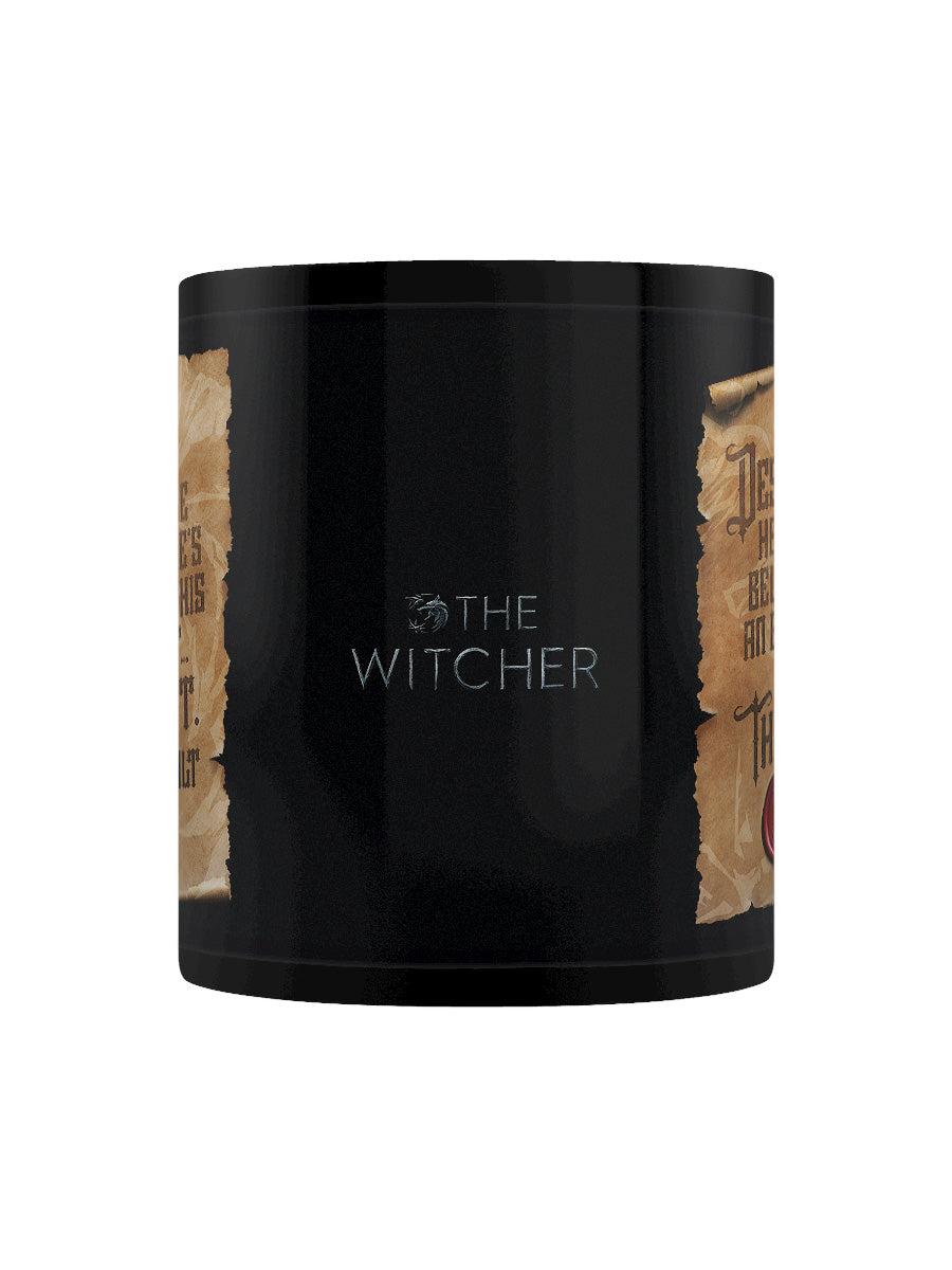 The Witcher Philosophy on Destiny Black Coffee Mug