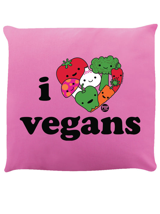 Pop Factory I Love Vegans Pink Cushion