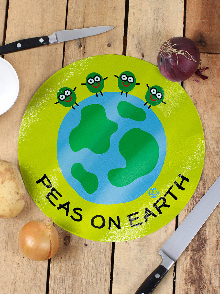 Pop Factory Peas On Earth Circular Chopping Board