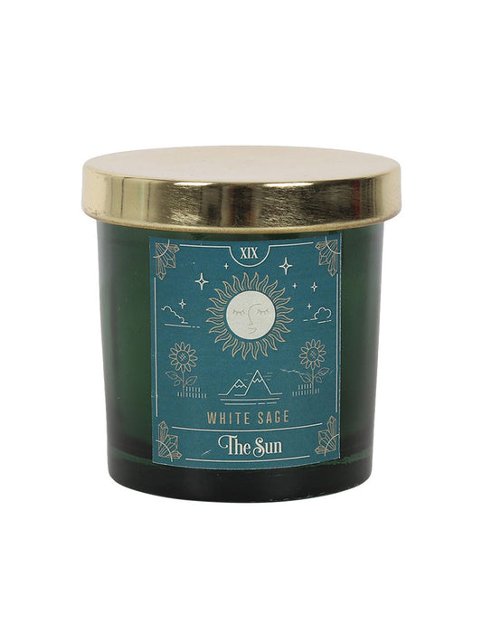 The Sun White Sage Tarot Candle