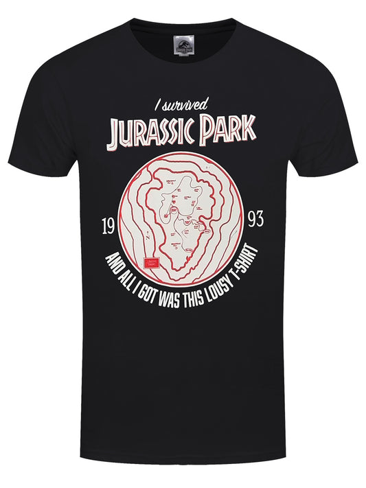 Jurassic Park I Survived Men's Black T-Shirt