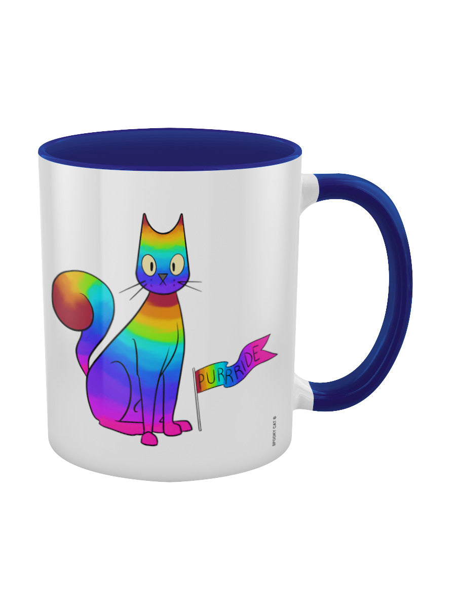 Spooky Cat Purride Blue Inner 2-Tone Mug