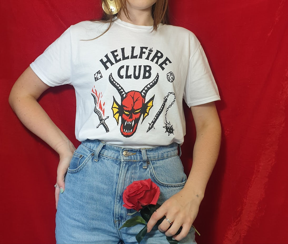 Stranger Things Hellfire Club Logo Men's White T-Shirt