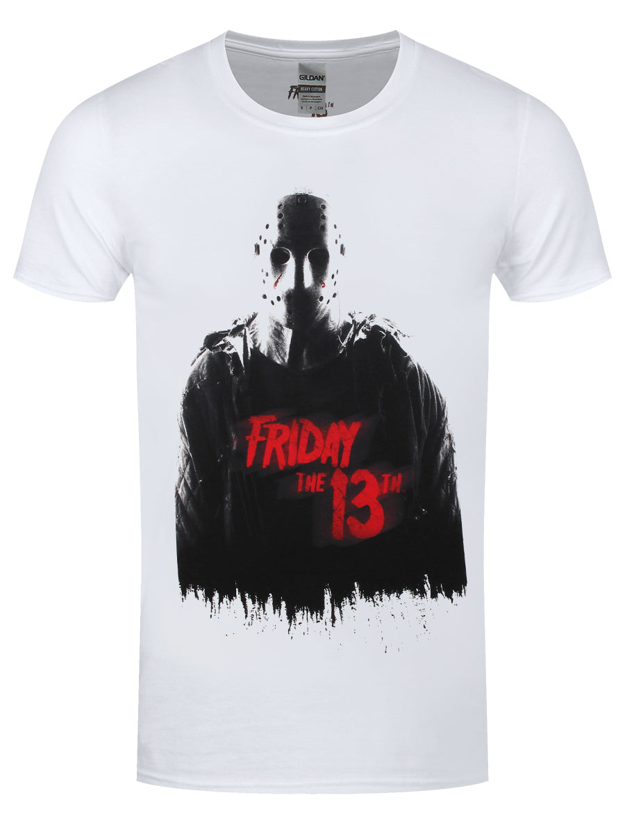 Friday the 13th Jason and Red Logo Men's White T-Shirt