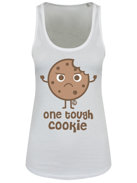 Pop Factory One Tough Cookie Ladies White Floaty Tank
