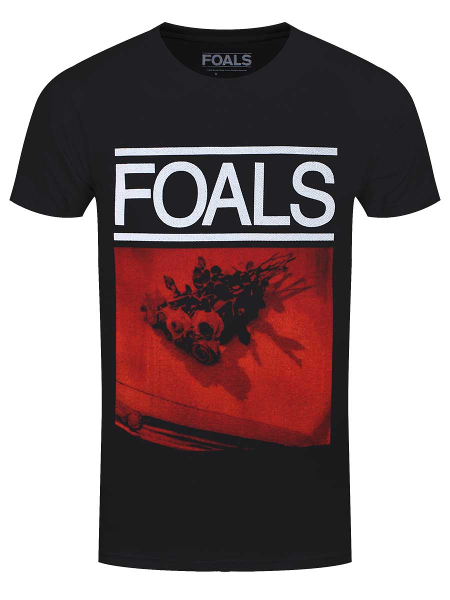 Foals Red Rose Men's Black T-Shirt