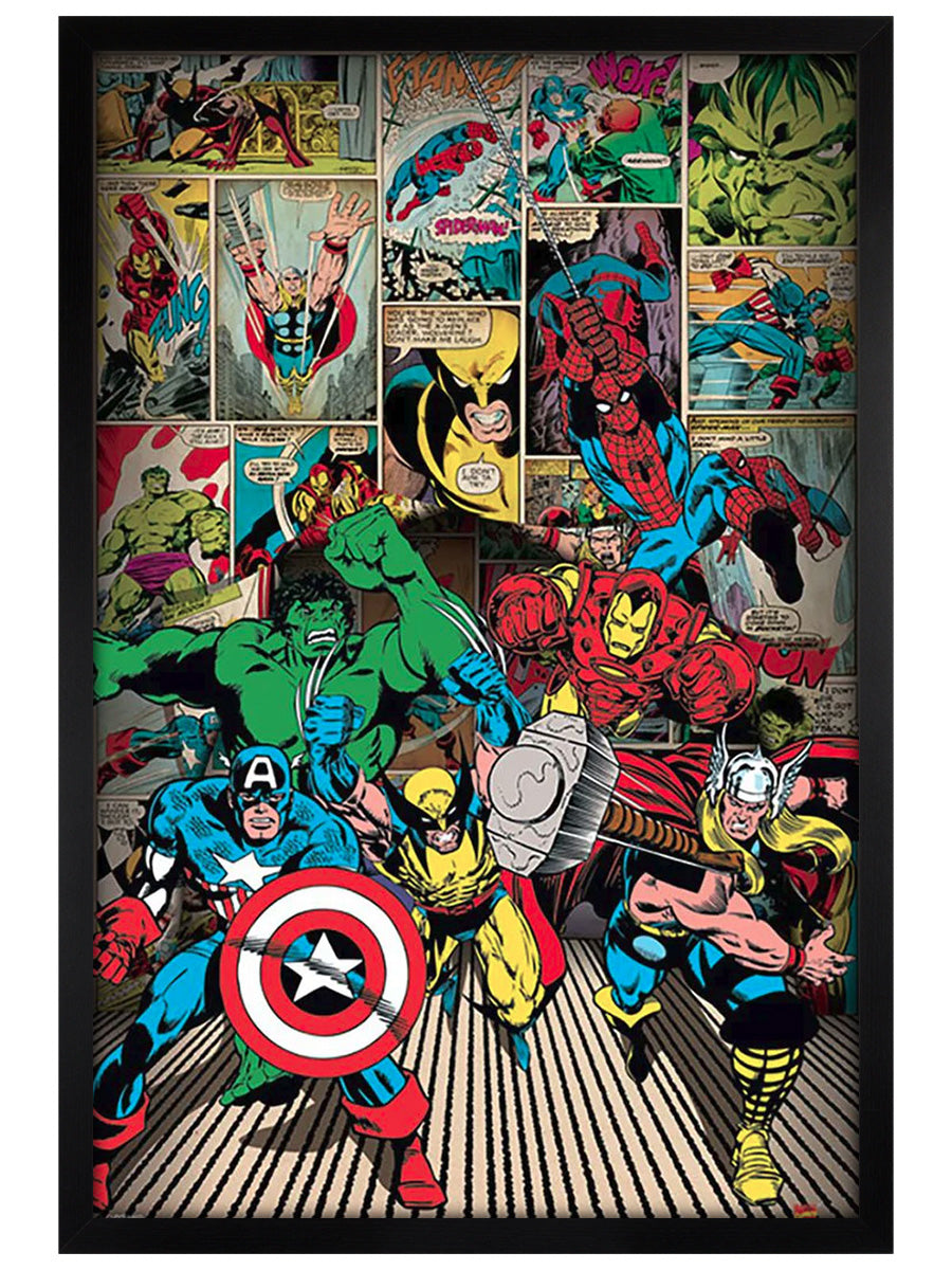 Marvel Comics Poster - Here Come the Heroes