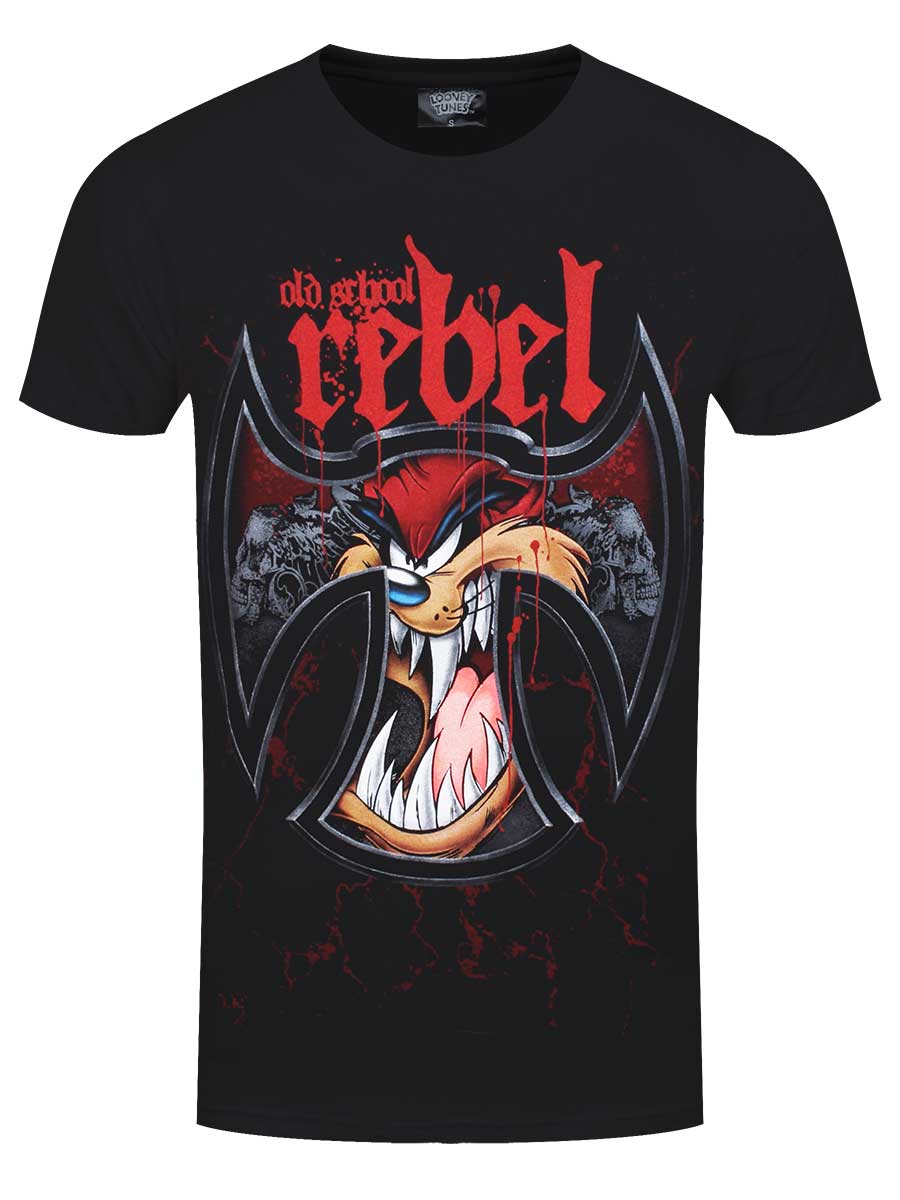 Spiral Taz Old School Rebel Men's Black T-Shirt