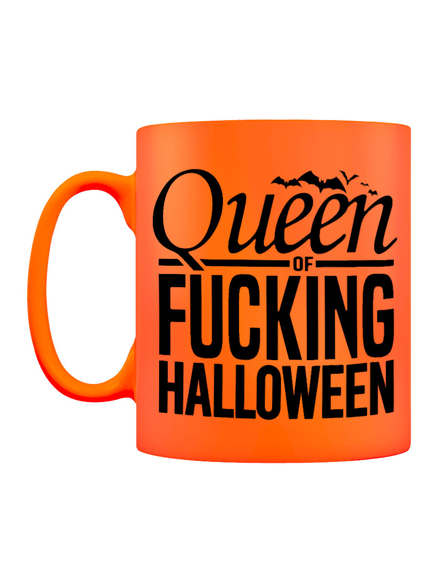 Queen of Fucking Halloween Orange Neon Mug