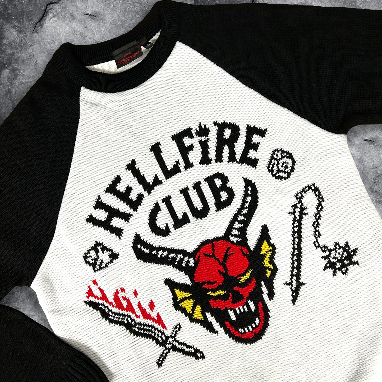Stranger Things Hellfire Club Knitted Christmas Jumper
