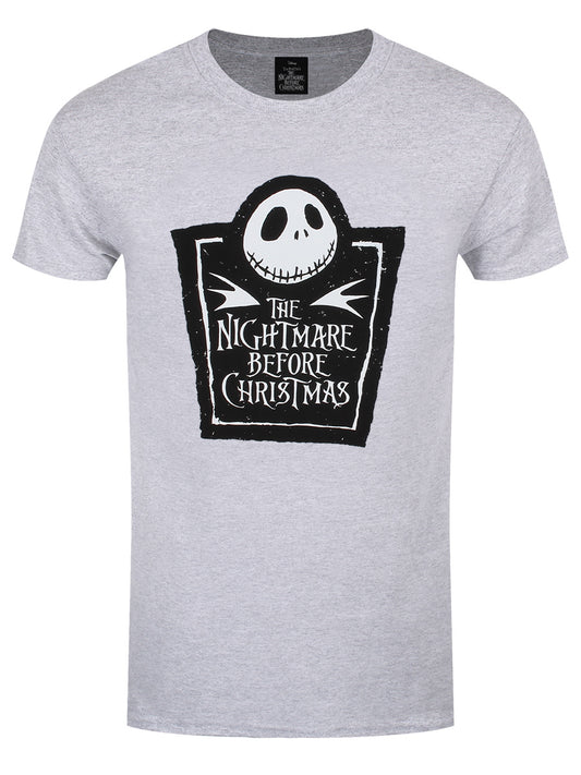 The Nightmare Before Christmas Box Logo Men's Heather Grey T-Shirt