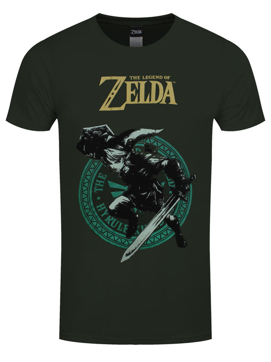 The Nintendo Legend Of Zelda Link Pose Men's Green T-Shirt