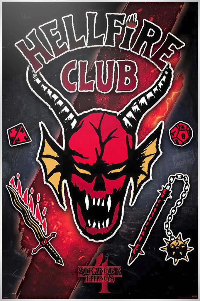 Stranger Things Hellfire Club Emblem Rift Maxi Poster