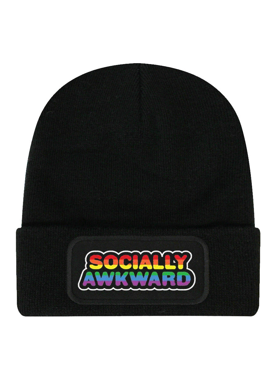 Socially Awkward Black Beanie