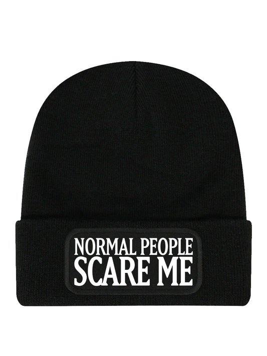 Normal People Scare Me Black Beanie