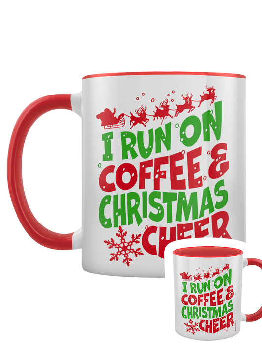 I Run on Coffee & Christmas Cheer Red Inner 2-Tone Mug