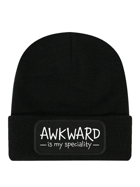 Awkward Is My Speciality Black Beanie