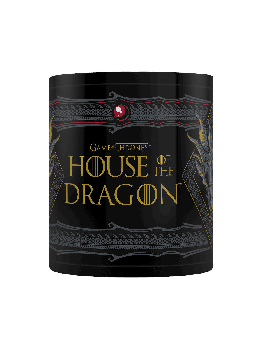 House Of The Dragon Ornate Black Mug