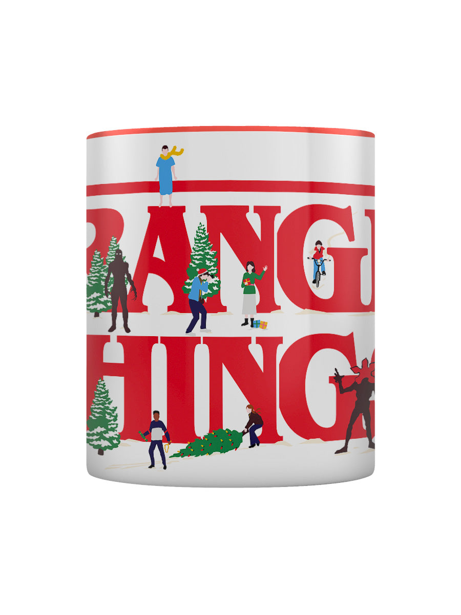 Stranger Things 4 Christmas Logo Red Coloured Inner Mug