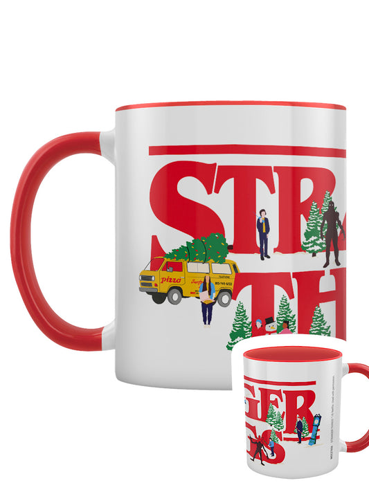 Stranger Things 4 Christmas Logo Red Coloured Inner Mug