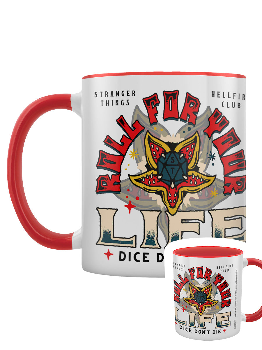 Stranger Things 4 Roll For Your Life Red Coloured Inner Mug