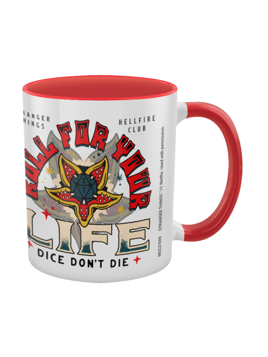 Stranger Things 4 Roll For Your Life Red Coloured Inner Mug