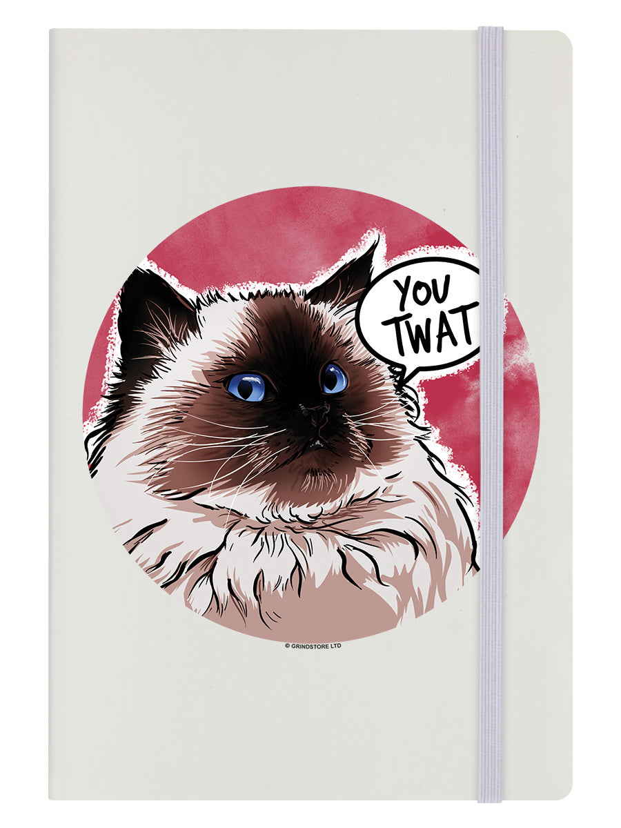 Cute But Abusive You Twat Cream A5 Hard Cover Notebook