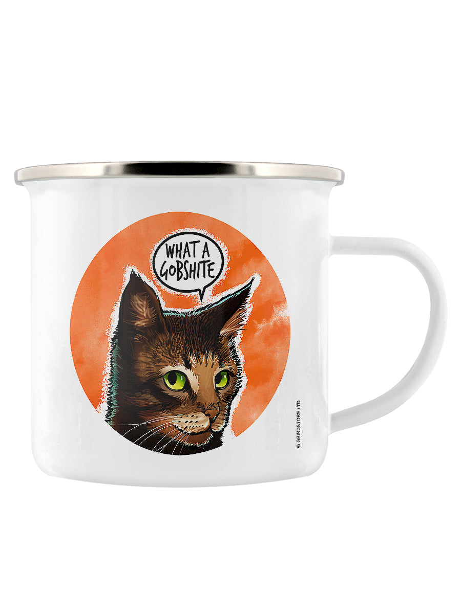 Cute But Abusive What A Gobshite Enamel Mug