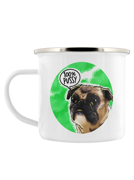 Cute But Abusive 100% Pussy Enamel Mug