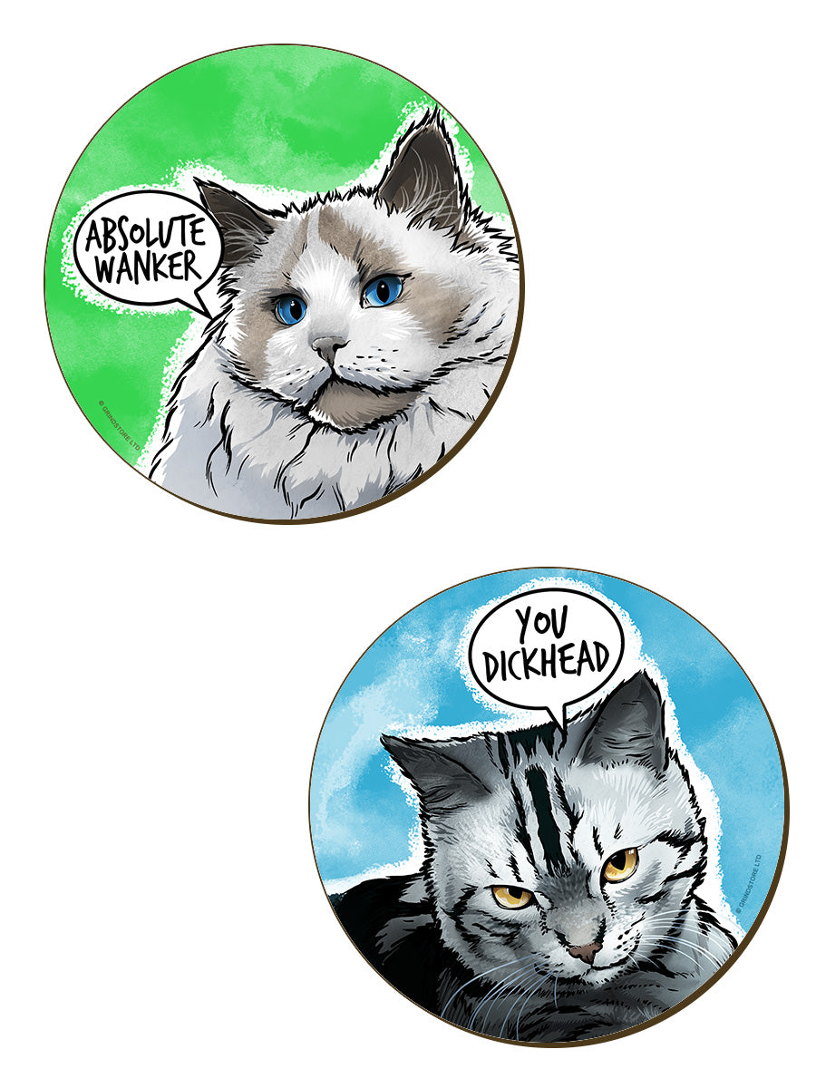 Cute But Abusive Cats - 4 Piece Coaster Set