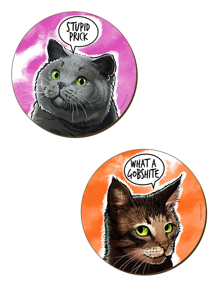 Cute But Abusive Cats - 4 Piece Coaster Set