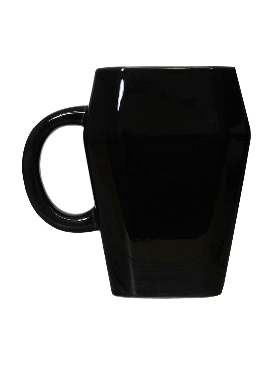 Death Before Decaf Coffin Mug