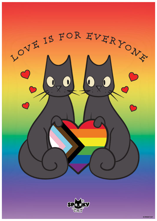 Spooky Cat Love Is For Everyone Mini Poster