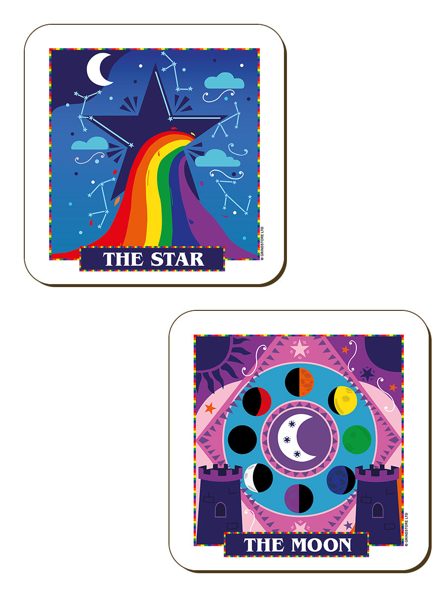 Deadly Tarot Pride The High Priestess, The Star, The Moon & The Devil 4 Piece Coaster Set