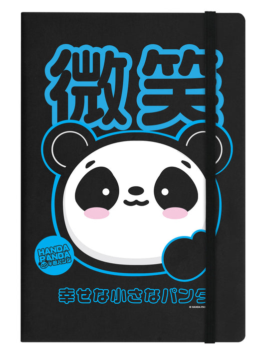 Handa Panda Smile Black A5 Hard Cover Notebook