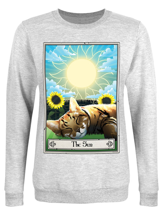 Deadly Tarot Felis The Sun Ladies Grey Sweatshirt